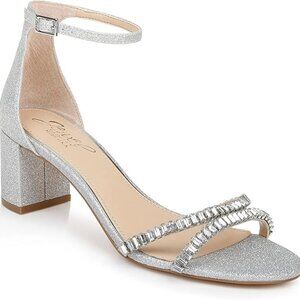 NWT Jewel Badgley Mischka - Joanne Embellished Block Heel Sandals